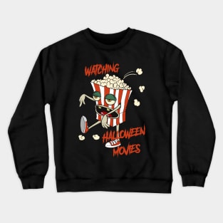 Zombie Popcorn Halloween Movies Crewneck Sweatshirt